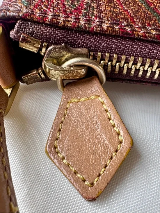 ETRO Paisley Shoulder Bag Leather Trim Italy - Picture 11 of 11